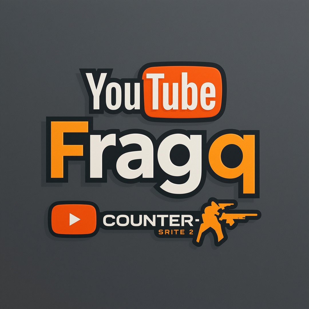 Crée un logo animé en motion design pour une chaîne YouTube de Counter‑Strike 2 nommée "Fragq". Style : moderne, sobre avec 2 couleurs principals, Gris anthracite et orange mat